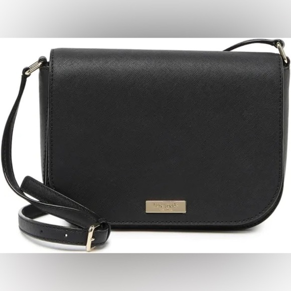 Kate Spade Black Leather Purse Crossbody Satchel Tote Bag Messenger Adjustable - Picture 3 of 14